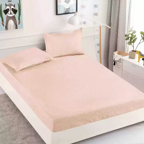 Cearsaf cu elastic, Bumbac FINET, 160/180x200cm, 2 fete de perne 50x70cm, Jojo Home, Somon, Fluturasi