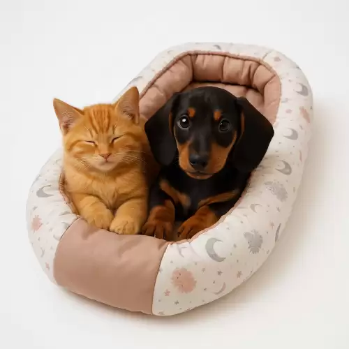 Culcus pentru caini si pisici de talie mica - roz