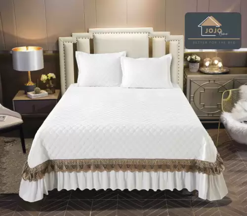 Cuvertura Pat 2 Persoane Catifea de Lux , Set 3 Piese Elegante