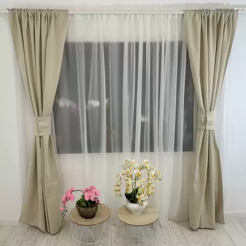 Draperie Blackout Satinata,140cm latime x 260cm inaltime, cu TIV LAT, Grej