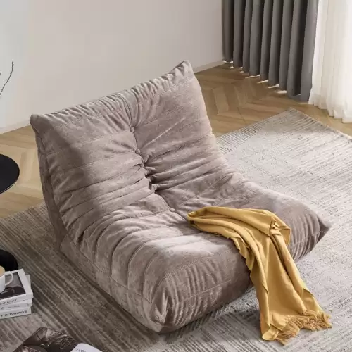 Fotoliu cu Sustinere Ergonomica Nobile HD Foam, Catifea, Bej