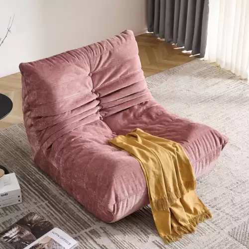 Fotoliu cu Sustinere Ergonomica Nobile HD Foam, Catifea, Roz