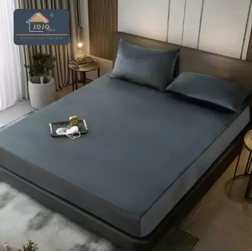 Husa de Pat cu Elastic din Catifea + 2 Fete de Perna, Moale si Eleganta