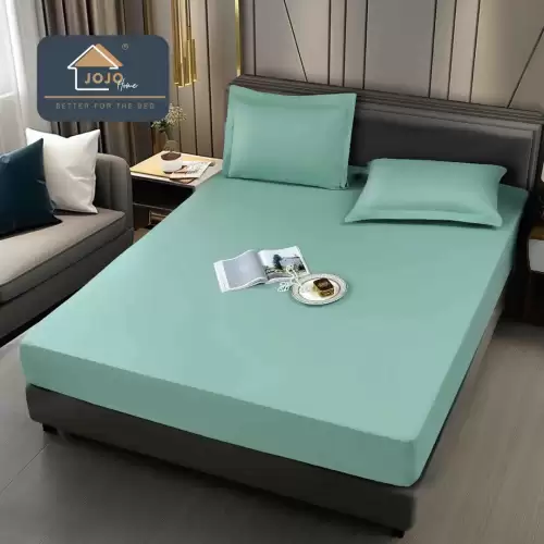 Husa de Pat Impermeabila, Jojo Home, 180x200cm, cu Fete de Perna 50x70cm, Aqua