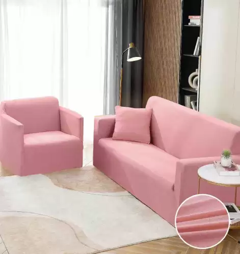 Husa Elastica Pentru Canapea 3 Locuri - L - Jojo Home, Roz