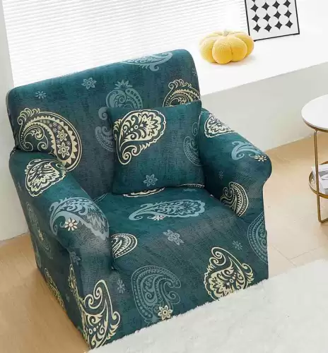 Husa Elastica Pentru fotoliu cu brate, Jojo Home, Turquoise, Model Elegant