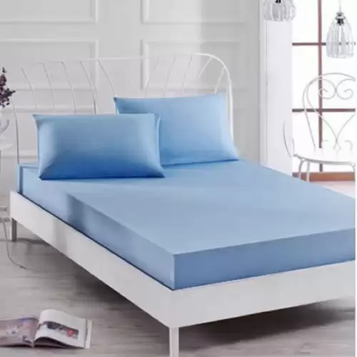 Husa saltea 180x200cm, cu elastic, Jersey, Albastru