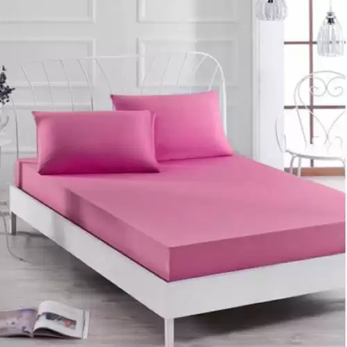 Husa saltea 180x200cm, cu elastic, Jersey, Fuchsia