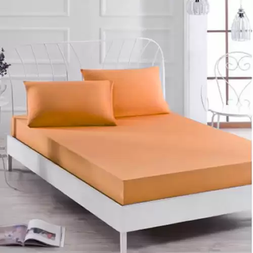 Husa saltea 180x200cm, cu elastic, Jersey, Portocaliu