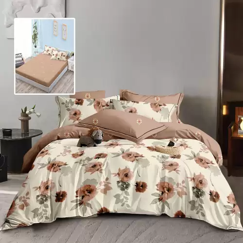 Lenjerie finet 6 piese cu husa - 160x200 si 180x200 (hf6p231)