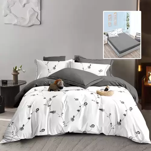 Lenjerie finet 6 piese cu husa - 160x200 si 180x200 (hf6p248)