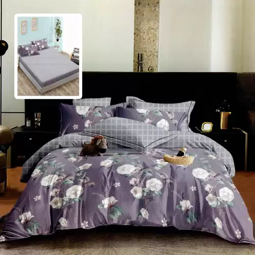 Lenjerie finet 6 piese cu husa - 160x200 si 180x200 (hf6p253)