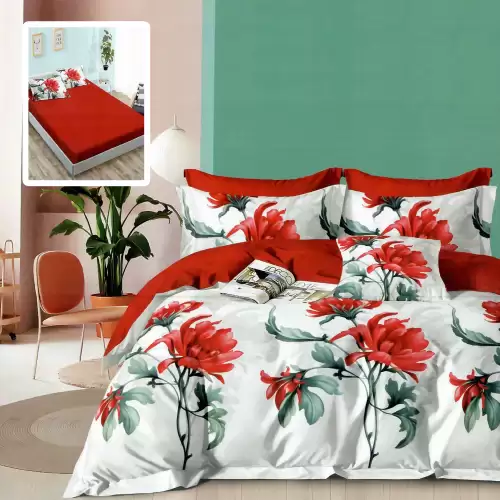 Lenjerie finet 6 piese cu husa - 160x200 si 180x200 (hf6p260)