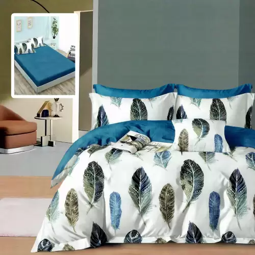 Lenjerie finet 6 piese cu husa - 160x200 si 180x200 (hf6p261)