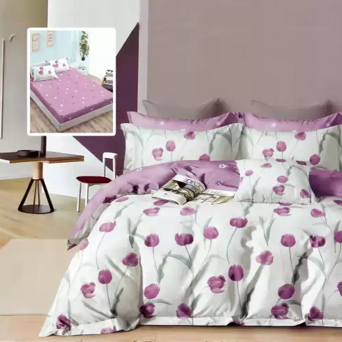 Lenjerie finet 6 piese cu husa - 160x200 si 180x200 (hf6p274)