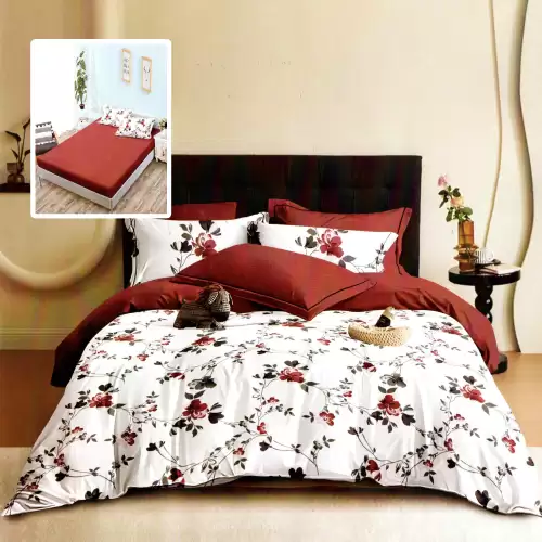 Lenjerie finet 6 piese cu husa - 160x200 si 180x200 (hf6p292)