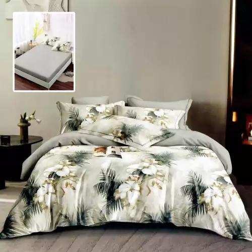 Lenjerie finet 6 piese cu husa - 160x200 si 180x200 (hf6p295)