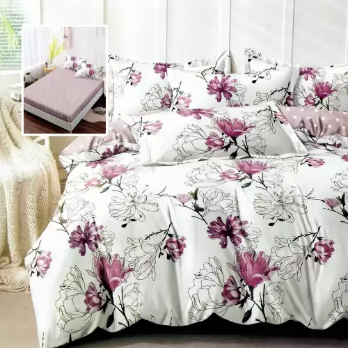 Lenjerie finet 6 piese cu husa - 160x200 si 180x200 (hf6p296)