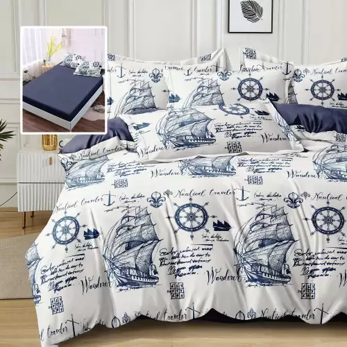 Lenjerie finet 6 piese cu husa - 160x200 si 180x200 (hf6p316)