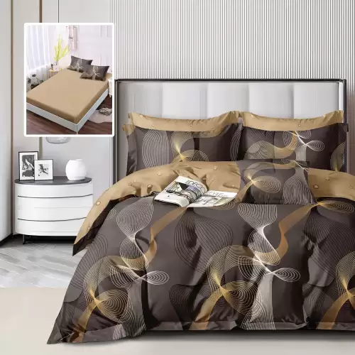 Lenjerie finet 6 piese cu husa - 160x200 si 180x200 (hf6p318)