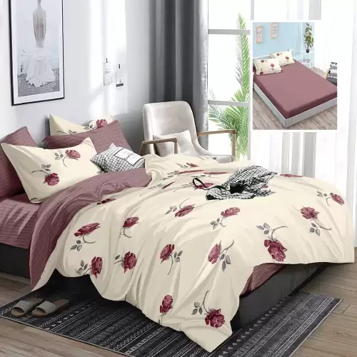 Lenjerie finet 6 piese cu husa - 160x200 si 180x200 (hf6p322)