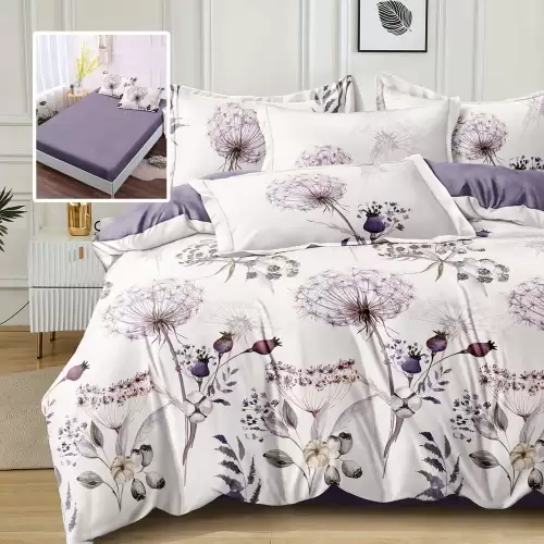 Lenjerie finet 6 piese cu husa - 160x200 si 180x200 (hf6p329)