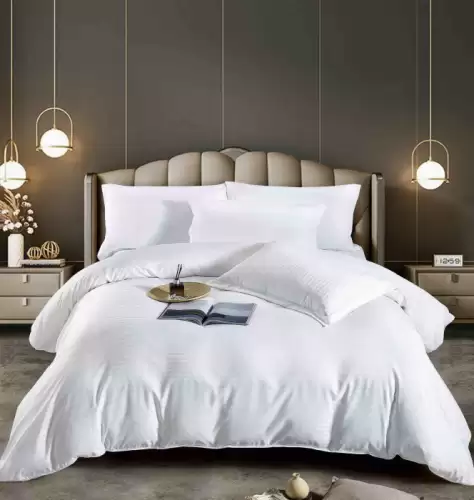 Lenjerie pat dublu 100% Damasc PREMIUM, 6 Piese, fara elastic