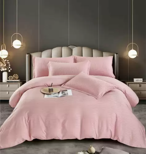 Lenjerie pat dublu 100% Damasc PREMIUM, 6 Piese, fara elastic