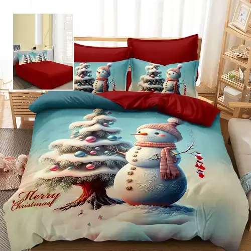 Lenjerie pat finet 3d 6 piese craciun f-xmas91