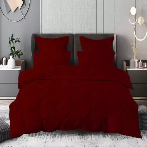 Lenjerie pat finet uni 6 piese (grena)