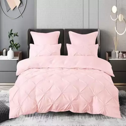 Lenjerie pat finet uni 6 piese (roz)