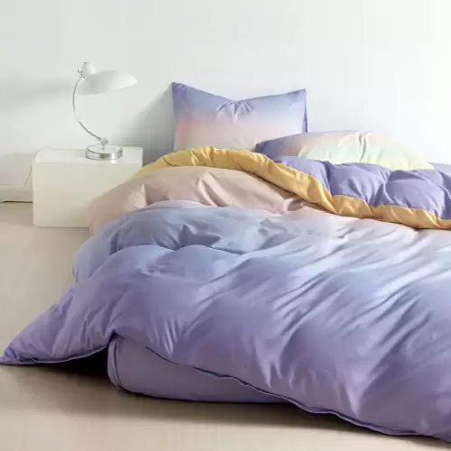 (OFERTA 3 la 199 Lei) Lenjerie pat 1 PERSOANA, FINET, 4 piese, Lila