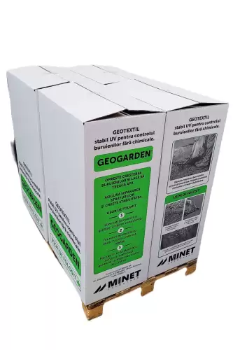 Pachet 24 role Folie membrana geotextil agrotextil Geogarden, 100gr/mp, latime 1 m, lungime 50m/rola, suprafata 50mp/rola, suprafata totala 1200 mp, negru