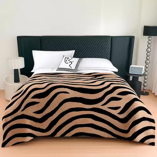 Patura Cocolino Groasa, 200x230 cm, Zebra, Cappuccino