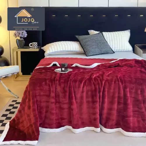 Patura CoCoLiNo, Jojo Home, 200x230cm, tip Blanita Wave, Rosu