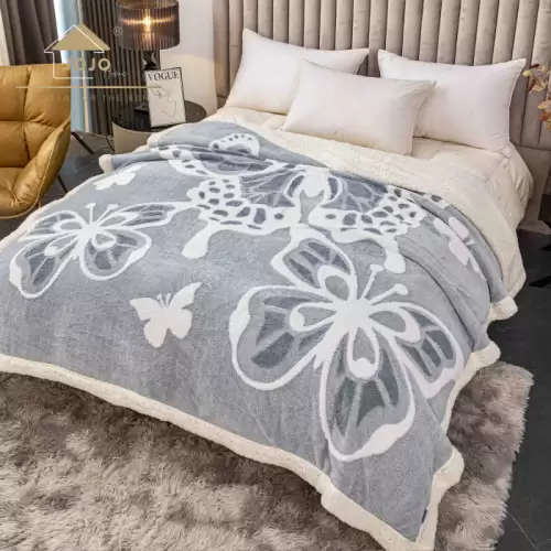 Patura groasa Cocolino cu blanita, 200x230, Model Fluturi 3D