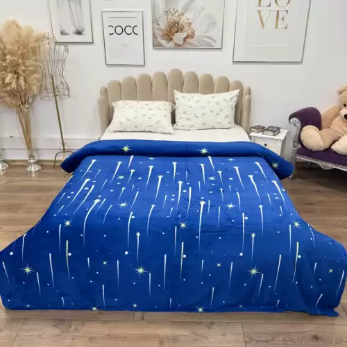 Patura Super Soft Cocolino, 200x230 cm – Rasfat absolut in zilele reci, Albastru, meteoriti