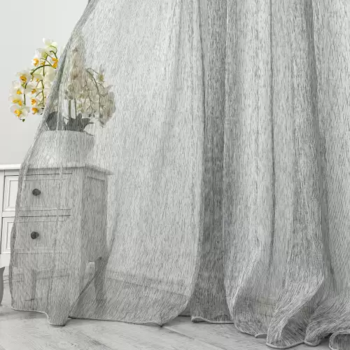 Perdea Celik tip in si matase, Gri cu Negru, 140cm latime x 260cm inaltime, cu rejansa pt bara