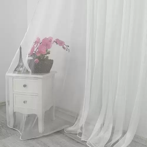 Perdea Celik tip in si matase, Ivoire, 140cm latime x 260cm inaltime, cu rejansa pt bara