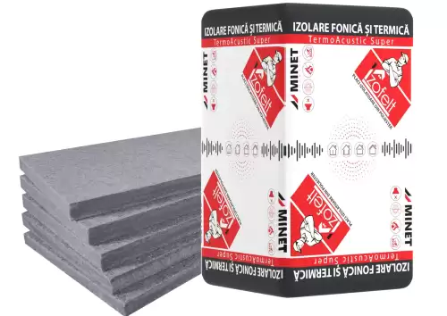 Placi izolatoare din poliester Izofelt TermoAcustic, izolare fonica/termica, 1000 x 600 x 50 mm, 12 bucati, 7.2 m2