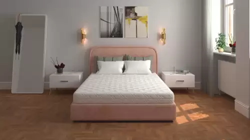 Saltea cu spumă poliuretanică 7 Zone SOMNART 120x200, înălțime 17 cm, ortopedică, husă detașabilă cu fermoar, fermitate medie