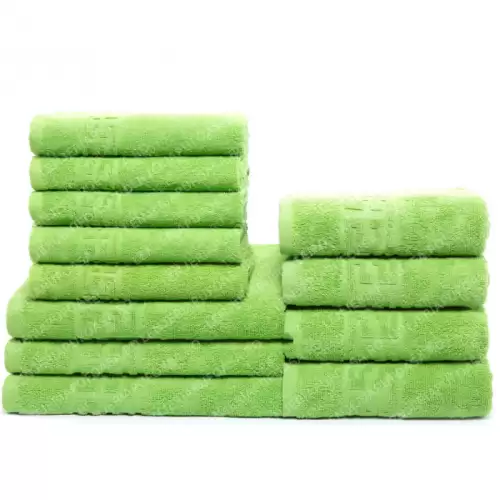 Set 12 Prosoape Maini Fata Corp, Bumbac 100%, 550g m  ² - Verde Inchis