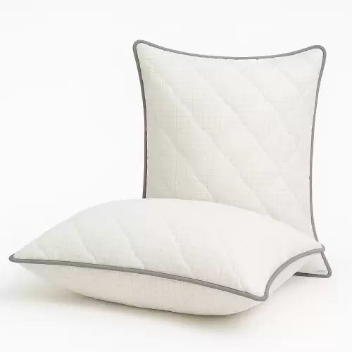 Set 2 perne Matlasate UltraSonic, dreptunghiulare 50x70 cm, Alb, Fabricate in Romania