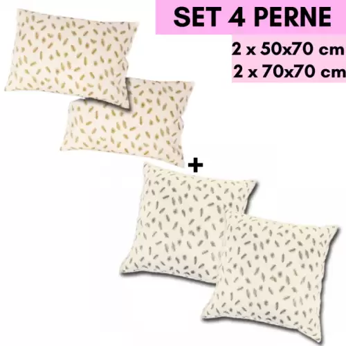 Set 4 Perne din Puf  - 50x70cm + 70x70cm