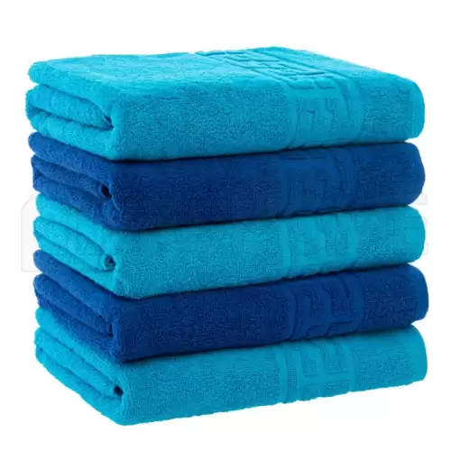 Set 5 Prosoape Baie, Bumbac 100% - Bleu   Albastru