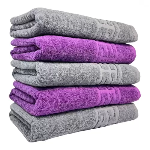 Set 5 Prosoape Baie, Bumbac 100%, Mov   Gri