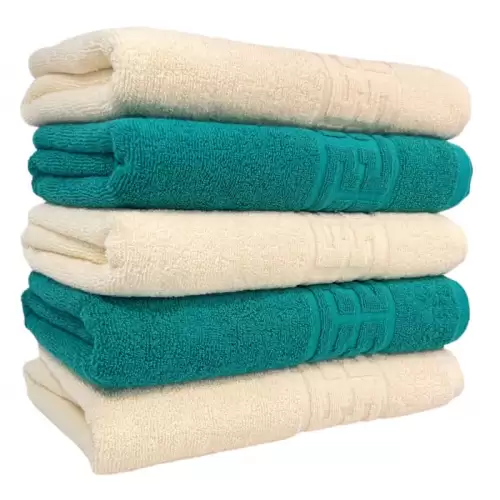 Set 5 Prosoape Baie, Bumbac 100%, Verde  Bej