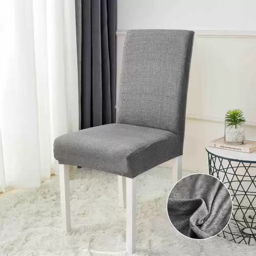 Set 6 huse universale pentru scaun, ELASTICE, Jojo Home, Gri deschis