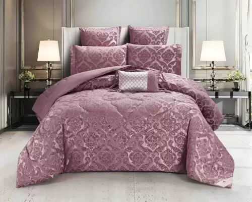 Set Cadou Luxury, Jojo Home, Jacquard Regal, 7 Piese, Cu Pilota Inclusa, Mov
