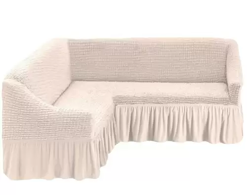 Set husa elastica si creponata pentru coltar, nude